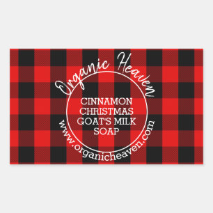 Handmade Soap Lumberjack Plaid Red Product Label