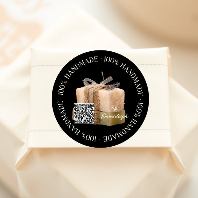 Handmade Soap with QR Code Classic Round Sticker (Creator Uploaded)