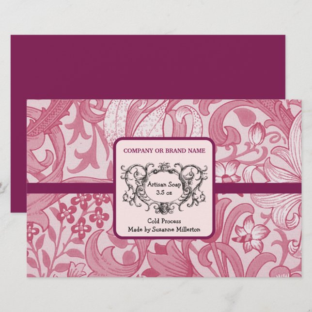 Handmade Soap Wrapping Paper Vintage Design Sheet (Front/Back)