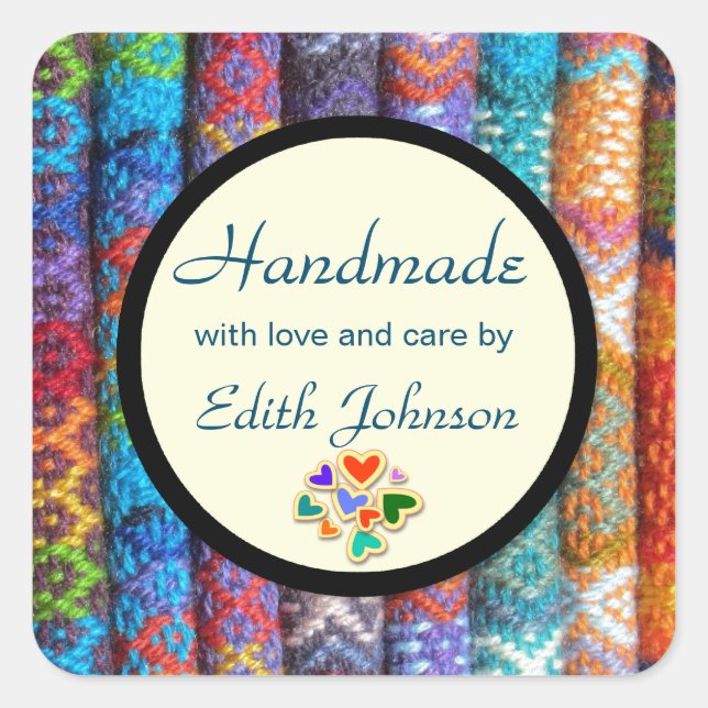 Handmade! Square Sticker (Front)