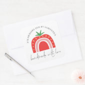 Handmade Strawberry Jam Rainbow Name Square Sticker (Envelope)