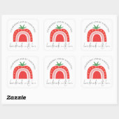 Handmade Strawberry Jam Rainbow Name Square Sticker (Sheet)