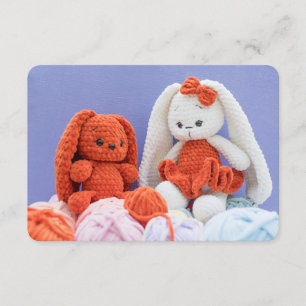 Handmade-style with Сrochet Bunny Enclosure Card