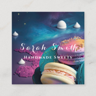 Handmade Sweets Cake Chocolate Dessert Bakery Square Business Card