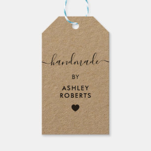 Handmade Tags, Custom Craft Shop Gift Tag, Kraft Tags