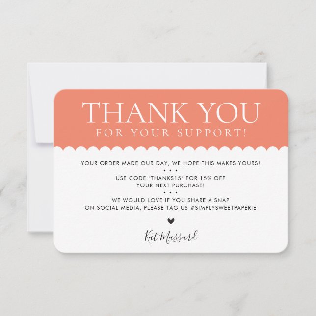 HANDMADE THANK YOU professional trendy orange (Front)