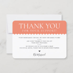 HANDMADE THANK YOU professional trendy orange