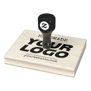 Handmade Website   Your Business Logo Horizontal Rubber Stamp