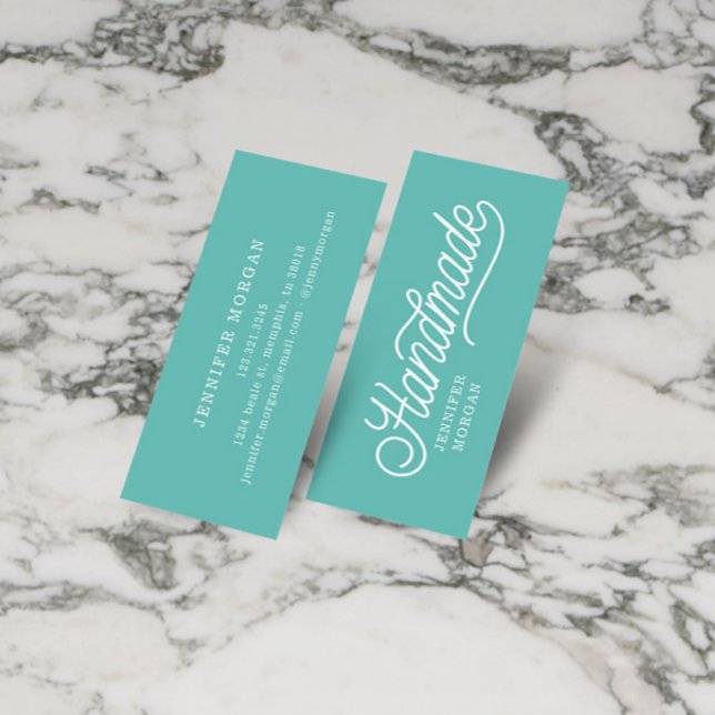 Handmade Whimsical Script Monogram Mini Business Card (Creator Uploaded)