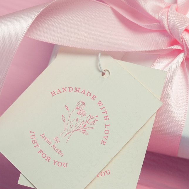 Handmade Wildflowers Bouquet Wreath Business Rubber Stamp (Creator Uploaded)