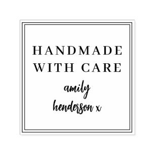 Handmade with Care   Modern Minimal Stylish Design Self-inking Stamp