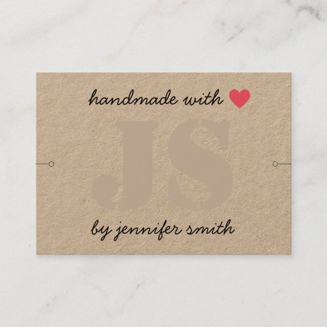 Handmade with Heart Bracelet Display Card Holder (Front)