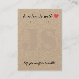 Handmade with Heart Earrings Display Card Holder
