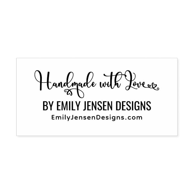 Handmade With Love #2 Business Name Website URL Self-inking Stamp (Design)