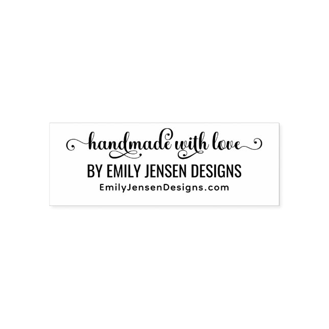 Handmade With Love #3 Business Name Website URL Self-inking Stamp (Design)