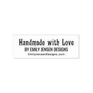 Handmade With Love #5 Business Name Website URL Self-inking Stamp