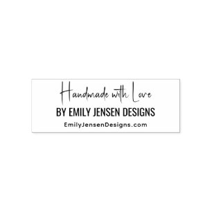 Handmade With Love #6 Business Name Website URL Self-inking Stamp