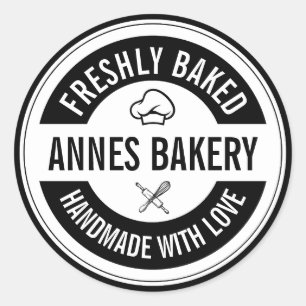 Handmade with love Bakery Business Sticker