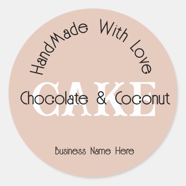 Handmade With Love Baking Handmade Business Classic Round Sticker (Front)