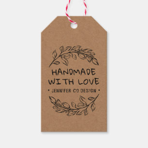 Handmade With Love Botanical Gift Tags
