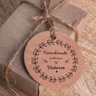 Handmade with Love Botanical Hand-drawn Frame Self-inking Stamp