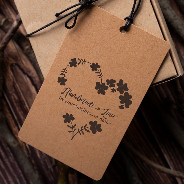 Handmade with Love Botanical Heart Floral Garland Rubber Stamp (Creator Uploaded)