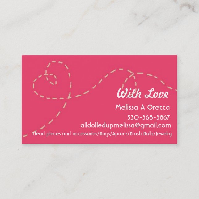 Handmade with love business card (Front)