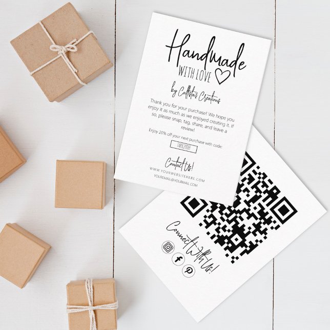 Handmade With Love Business Thank You Business Card (Creator Uploaded)