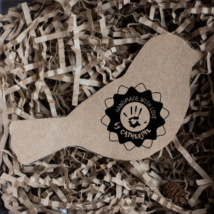 Handmade with love by (custom name)   rubber stamp