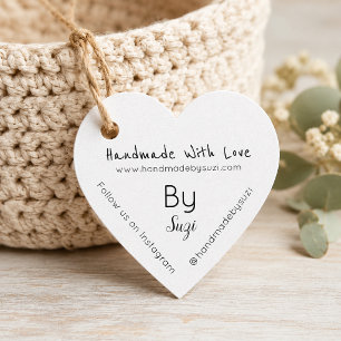 Handmade With Love By Suzi Heart Price Tags
