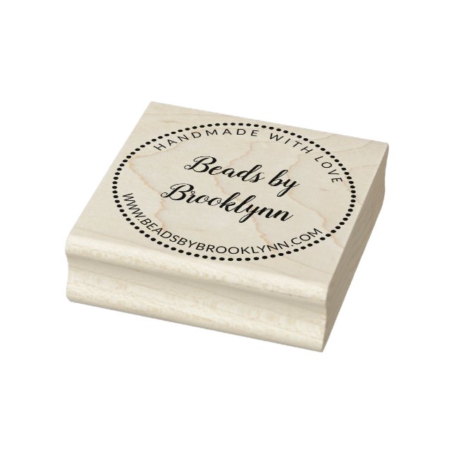 Handmade with Love Calligraphy Script Add Name Rubber Stamp (Stamp)