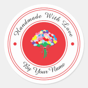 Handmade with love classic round sticker