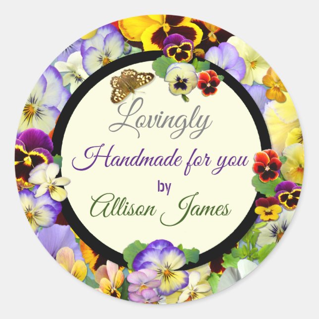 Handmade with Love! Classic Round Sticker (Front)