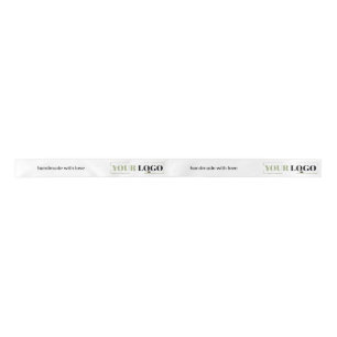 Handmade with Love Company Logo Custom White Satin Ribbon