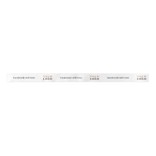 Handmade with Love Company Logo Template White Satin Ribbon