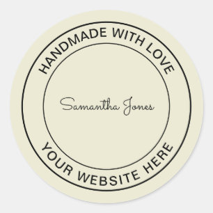 Handmade with Love Craft DIY Cool Hipster Business Classic Round Sticker