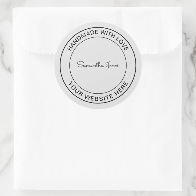 Handmade with Love Craft DIY Cool Hipster Business Classic Round Sticker (Bag)