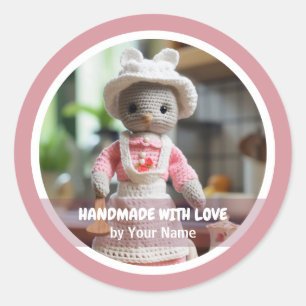 Handmade with love Crochet mouse  kitchen Classic Round Sticker