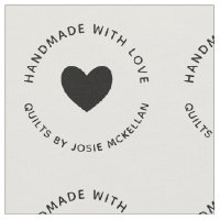 Handmade with Love Curved Text Black Heart