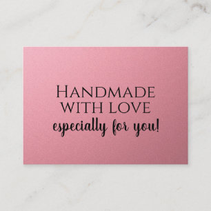 Handmade With Love   Custom Logo Black & pink Bus Business Card