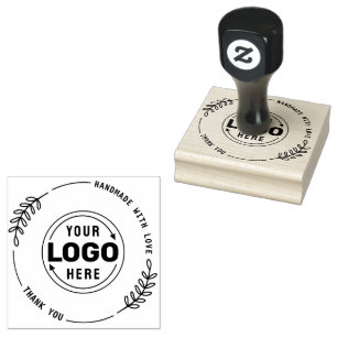 Handmade with Love Custom Logo Rubber Stamp