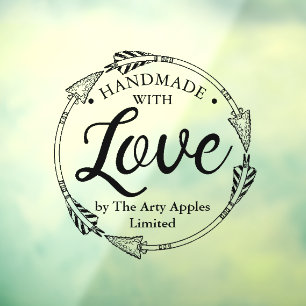 handmade with love custom logo shop sign