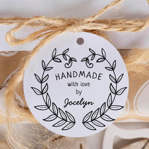 Handmade with Love Cute Heart Frame Rubber Stamp