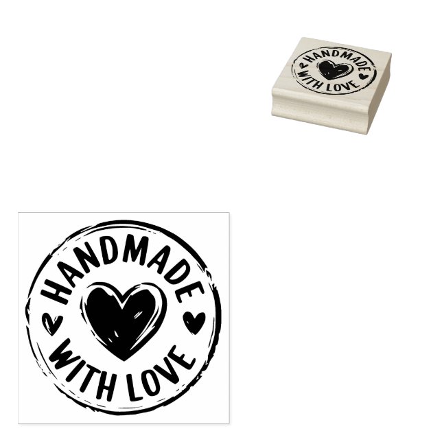 Handmade with Love Cute Heart Stamp (Stamped)