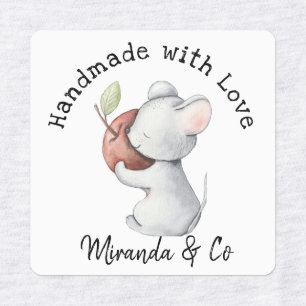 Handmade with Love Cute Mouse and Apple 
