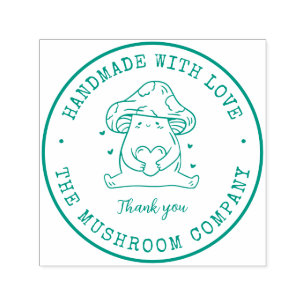 Handmade With Love Cute Mushroom Business Self-inking Stamp