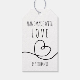 Handmade with Love Doodle Heart Gift Tags