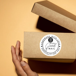 Handmade With Love feel good mail small business Classic Round Sticker