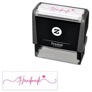 Handmade With Love Floral Small Business Packaging Self-inking Stamp
