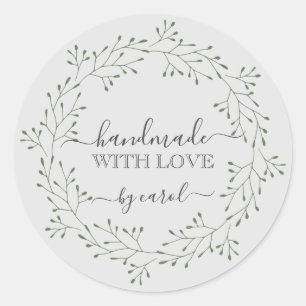 Handmade with love floral wreath Sticker